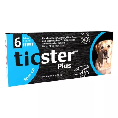 TICSTER Plus Spot-on Lsg.z.Auftropf.f.Hund üb.25kg, 6X4.8 ml