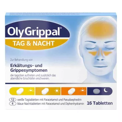 OLYGRIPPAL Tag &amp; Nacht 500 mg/60 mg Tabletten, 16 St