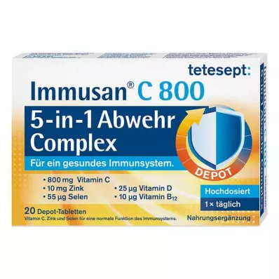 Tetesept Immusan C 800 5in1 Abwehr Complex Tabletten , 20 St