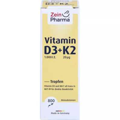 VITAMIN D3+K2 MK-7 Tropfen z.Einnehmen hochdosiert, 25 ml