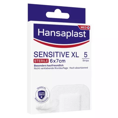 Hansaplast SENSITIVE XL Wundverband steril 6x7 cm, 5 St