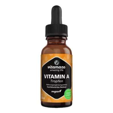 Vitamin A 500 µg hochdosiert vegan Tropfen, 50 ml