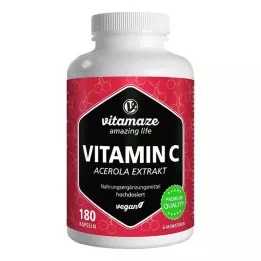 VITAMIN C 160 mg Acerola Extrakt pur vegan Kapseln, 180 St
