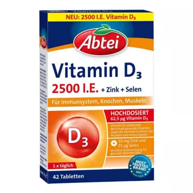 Abtei Vitamin D3 1600 internationale Einheiten Forte Plus (42 stk) Abtei Vitamin D3 1600 internationale Einheiten Forte Plus (42 stk)