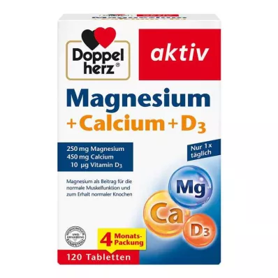 Doppelherz Magnesium + Calcium + D3 aktiv Tabletten, 120 St Doppelherz Magnesium + Calcium + D3 aktiv Tabletten, 120 St