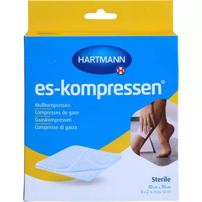 ES-KOMPRESSEN steril 10x10 cm 8fach 17fädig, 5X2 St