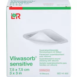 VLIWASORB sensitive 7,5x7,5 cm superabsorb.Wundv., 10 St