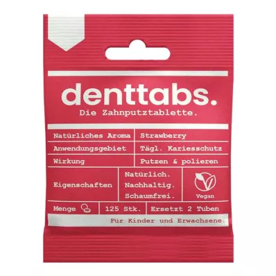 Denttabs Kids Strawberry ohne Fluorid, 125 St