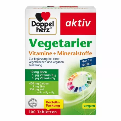 Doppelherz Vegetarier Vitamine + Mineralstoffe aktiv, 100 St