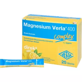 MAGNESIUM VERLA 400 Zitrone Direkt-Granulat, 25 St
