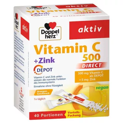 Doppelherz Vitamin C 500 + Zink Depot Direct Pellets, 40 St Doppelherz Vitamin C 500 + Zink Depot Direct Pellets, 40 St