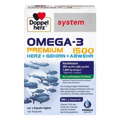 Doppelherz Omega-3 Premium 1500 system Kapseln, 120 St