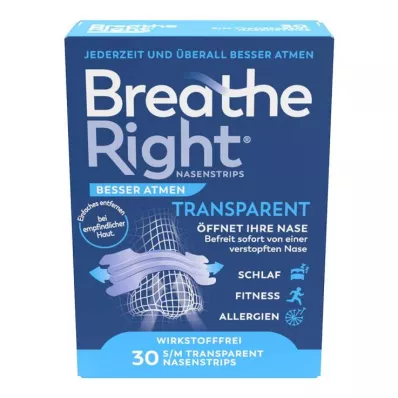 Besser Atmen Breathe Right Nasenpflaster normal transparent , 30 St