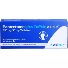 PARACETAMOL plus Coffein axicur 350 mg/50 mg Tabl., 20 St