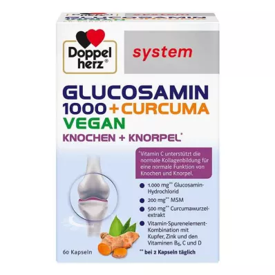 Doppelherz Glucosamin 1000 + Curcuma vegan syst.Kapseln , 60 St