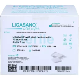LIGASANO weiß Verband 1x5x5 cm steril, 10 St