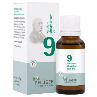 Biochemie Pflüger 9 Natrium phosphoricum D 6 Globuli , 15 g Biochemie Pflüger 9 Natrium phosphoricum D 6 Globuli , 15 g