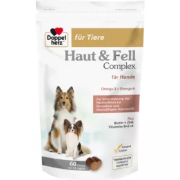 DOPPELHERZ für Tiere Haut&amp;Fell Compl.Chews f.Hunde, 60 St