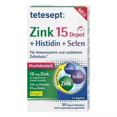 TETESEPT Zink 15 Depot+Histidin+Selen Filmtabl., 30 St