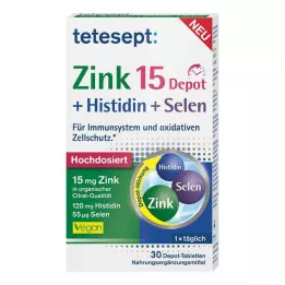 Tetesept Zink 15 Depot + Histidin + Selen Filmtabletten , 30 St