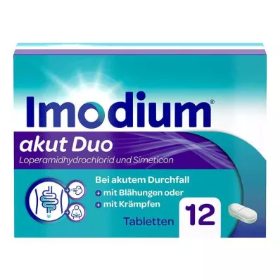 Imodium akut Duo - bei akutem Durchfall mit Blähungen, 12 St