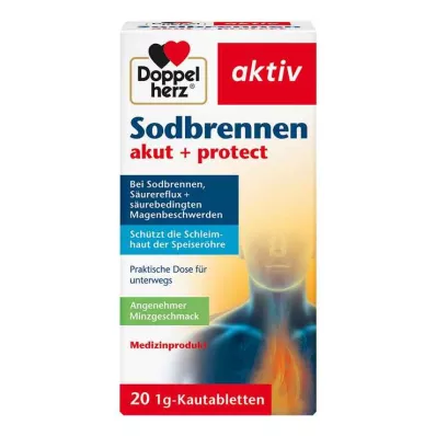 Doppelherz Sodbrennen akut + protect Kautabletten, 20 St