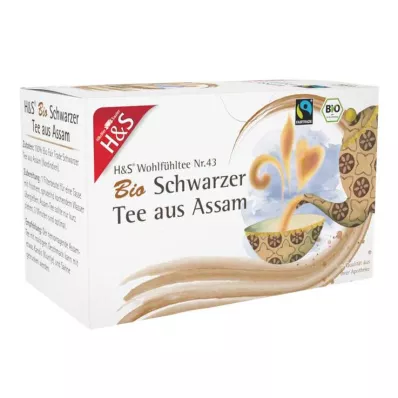 H&amp;S Bio Schwarzer Tee aus Assam Filterbeutel, 20X1.80 g