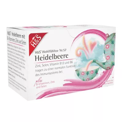 H&amp;S Heidelbeere mit B-Vitaminen Zink und Selen Fbeutel , 20X2.5 g