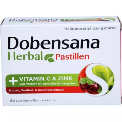 DOBENSANA Herbal Kirschgeschm.Vit.C &amp; Zink Pastil., 36 St