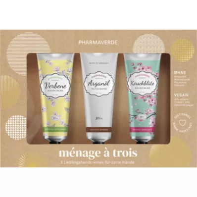 PHARMAVERDE menage a trois Handcreme Geschenkset, 3X30 ml