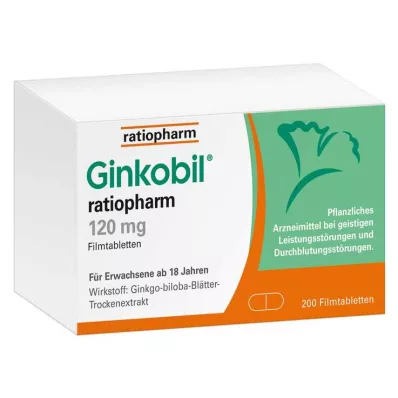 Ginkobil ratiopharm 120mg mit Ginkgo biloba, 200 St