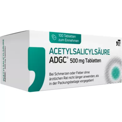 ACETYLSALICYLSÄURE ADGC 500 mg Tabletten, 100 St