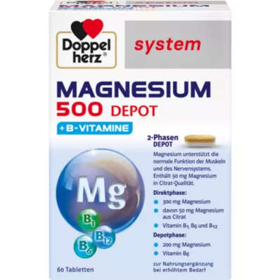 DOPPELHERZ Magnesium 500 Depot system Tabletten, 60 St