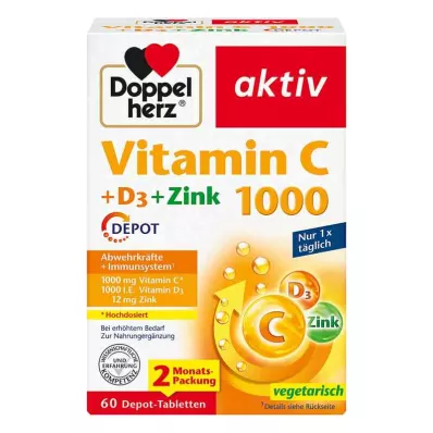 Doppelherz Vitamin C1000 +D3+Zink Depot Tabletten (60 stk)