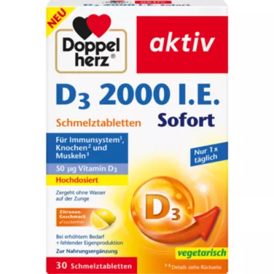 DOPPELHERZ D3 2000 I.E. Sofort Schmelztabletten, 30 St