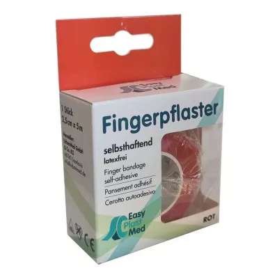 UM Easyplast Fingerpflaster selbsth.2,5 cmx5 m rot, 1 St
