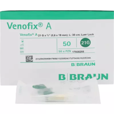 VENOFIX A Venenpunktionsb.21 G 0,8x19mm 30cm grün, 1 St