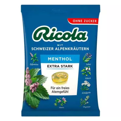 Ricola ohne Zucker Beutel Menthol extra stark Bonbons, 75 g