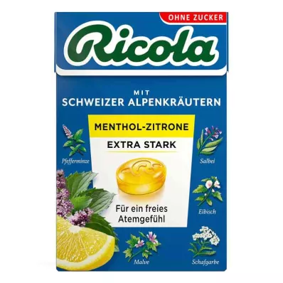 Ricola ohne Zucker Box Menthol-Zitrone Extra Stark Bonbons (50 g)
