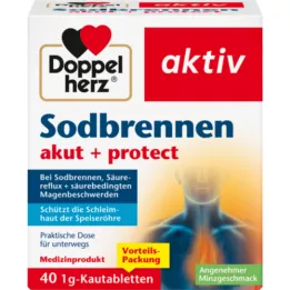 DOPPELHERZ Sodbrennen akut+protect Kautabletten, 40 St