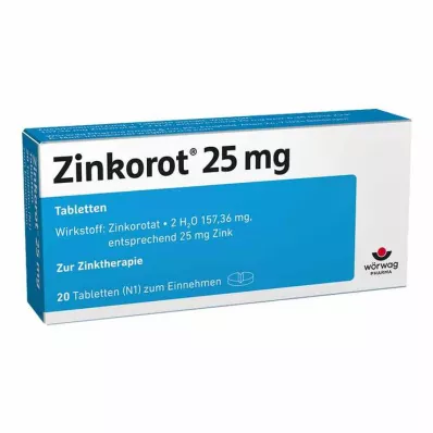 Zinkorot 25 mg hochdosierte Zink Tabletten, 20 St