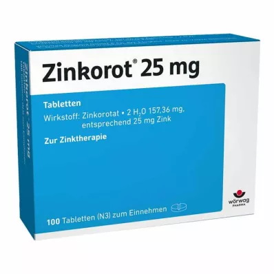 Zinkorot 25 mg hochdosierte Zink Tabletten, 100 St Zinkorot 25 mg hochdosierte Zink Tabletten, 100 St