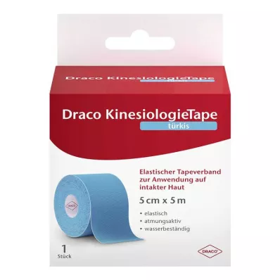 Draco Kinesiologietape 5 cmx5 m türkis, 1 St