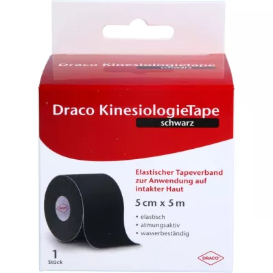 DRACO KINESIOLOGIETAPE 5 cmx5 m schwarz, 1 St