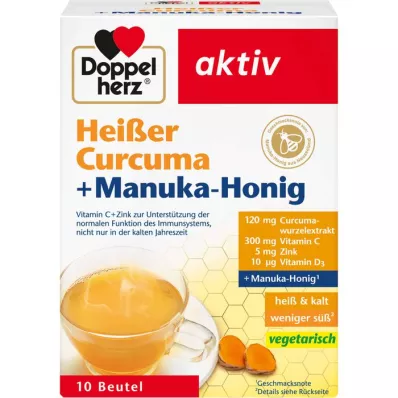 DOPPELHERZ heißer Curcuma+Manuka-Honig Granulat, 10 St