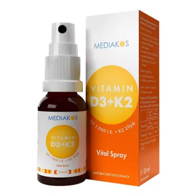 Vitamin D3 + K2 1000 I.E. 20 µg Mediakos Vital Spray, 20 ml