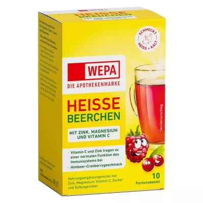 Wepa heiße Beerchen + Vitamin C + Zink + Magnesium Pulver, 10X10 g