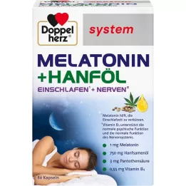 DOPPELHERZ Melatonin+Hanföl system Kapseln, 60 St