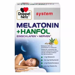 DOPPELHERZ Melatonin+Hanföl system Kapseln, 60 St