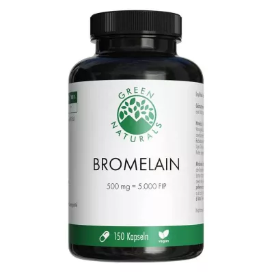 Green Naturals Bromelain 500 mg vegan mit 5000 Fip, 150 St